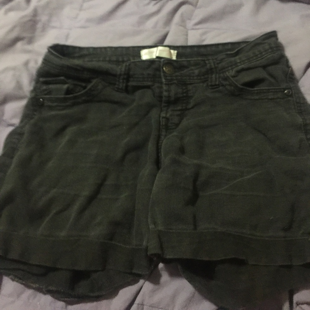 Black light acid washed jean shorts